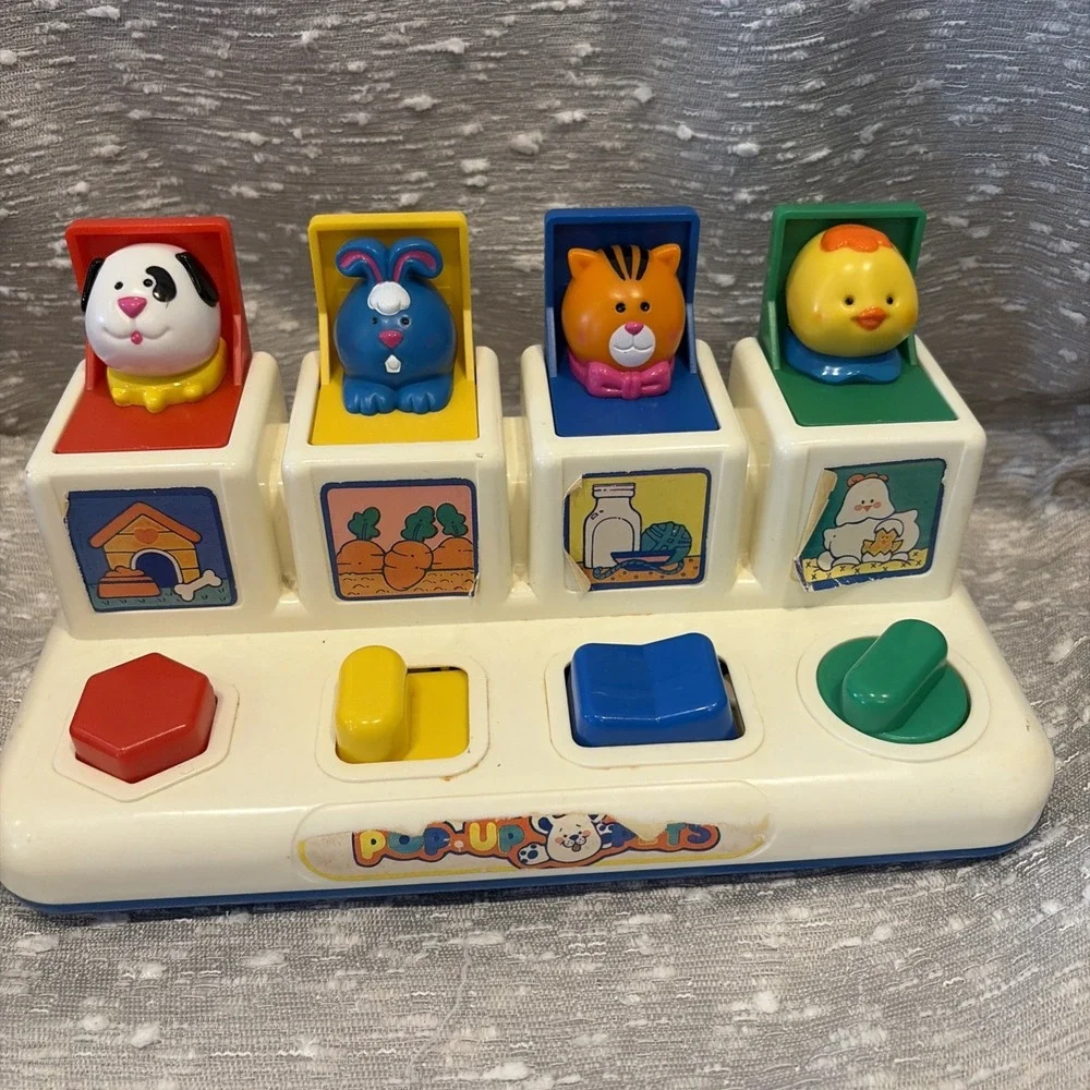 Vintage 1985‎ Pop Up Pets Activity Toy Animals Shelcore Pop Up Baby Toy